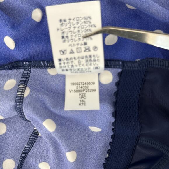 LANDS' END Polka Dot Slimming One-Piece Swimsuit Size 16L Modest Feminine - Picture 11 of 11